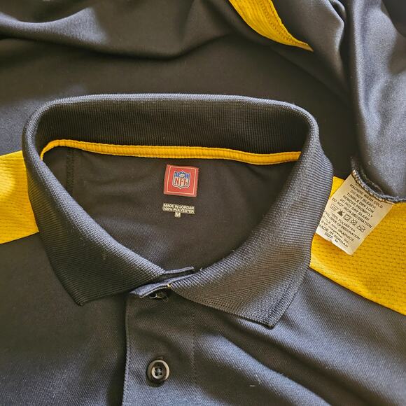 NFL PITTSBURGH STEELERS Polo Shirt Football Team Gift Black Gold Men's Medium - Picture 4 of 7